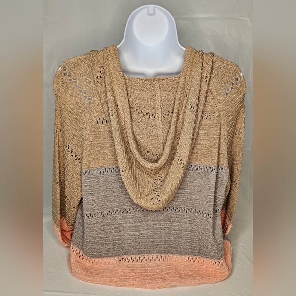 NWOT Women's Color Block Knit Hoodie Size XL - Picture 4 of 7